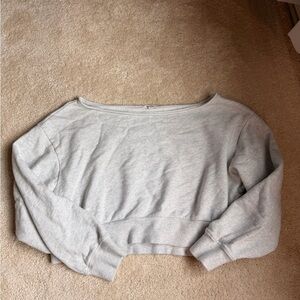 Garage Light Gray Cropped Sweatshirt